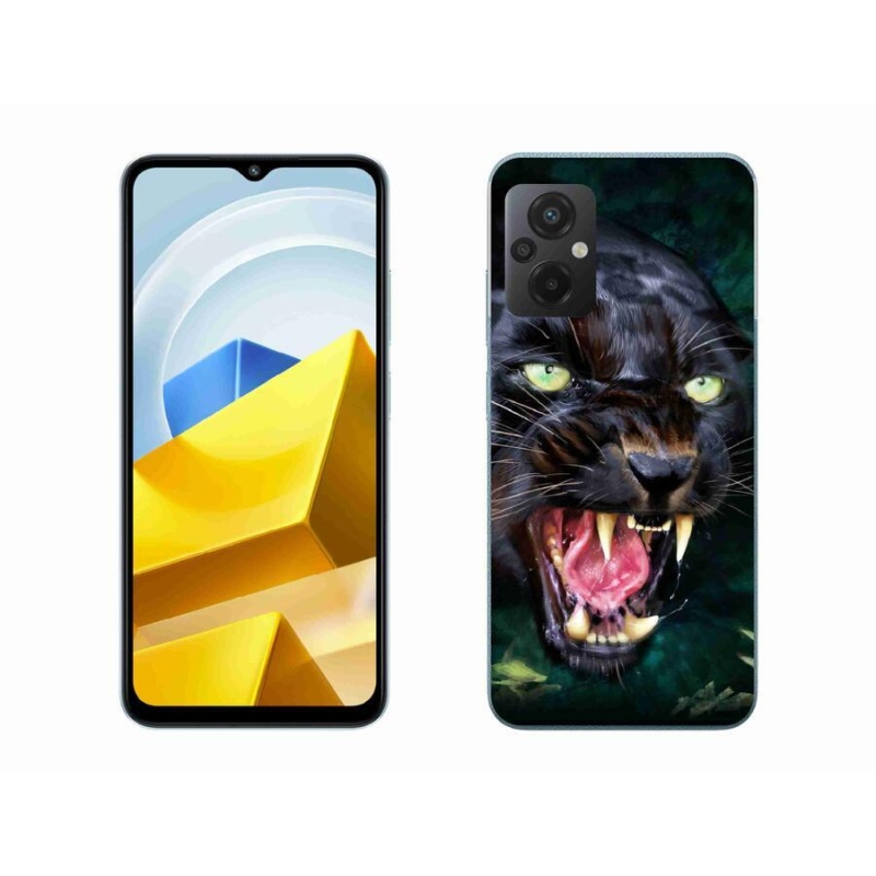 Gélový kryt mmCase na mobil Xiaomi Poco M5 4G - rozzúrený čierny panter