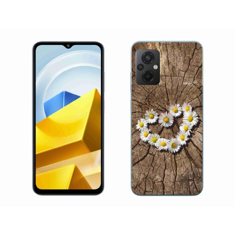 Gélový kryt mmCase na mobil Xiaomi Poco M5 4G - srdce z margaréty