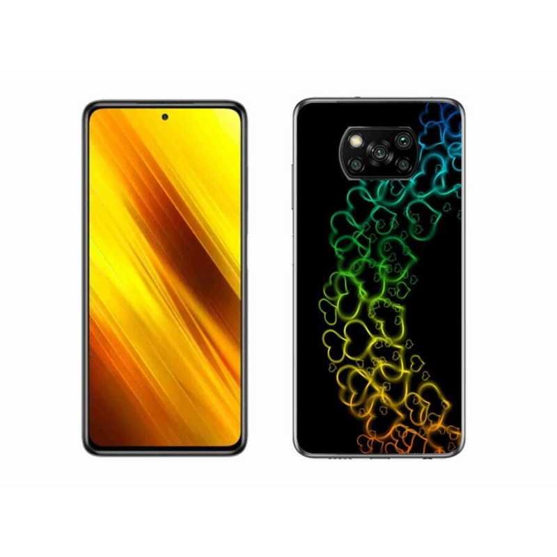 Gélový kryt mmCase na mobil Xiaomi Poco X3 - farebná srdiečka