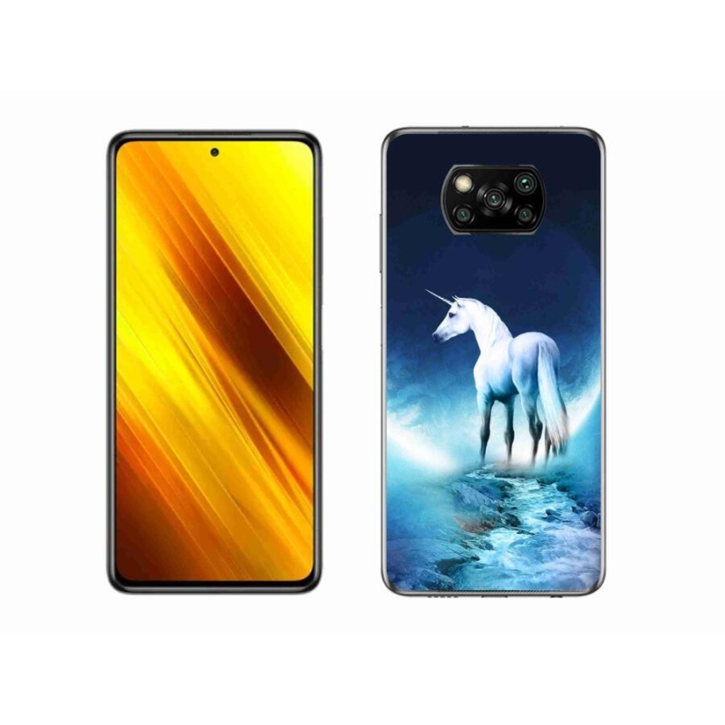 Gélový kryt mmCase na mobil Xiaomi Poco X3 - biely jednorožec