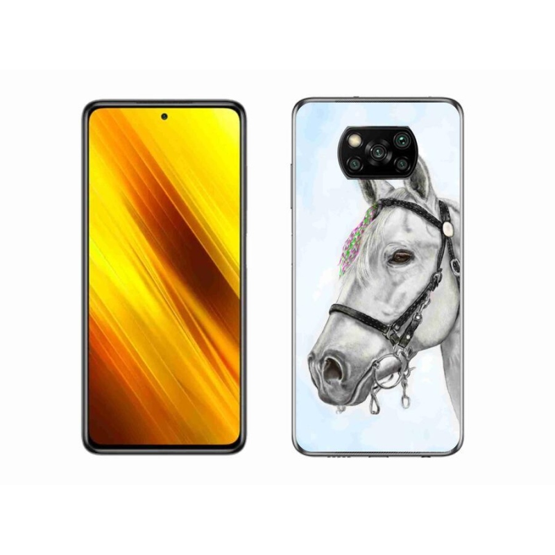 Gélový kryt mmCase na mobil Xiaomi Poco X3 - biely kôň 1