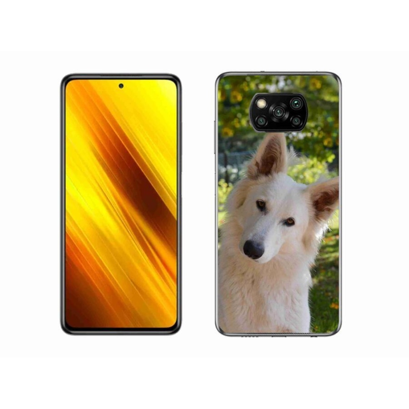 Gélový kryt mmCase na mobil Xiaomi Poco X3 - biely švajčiarsky ovčiak 1