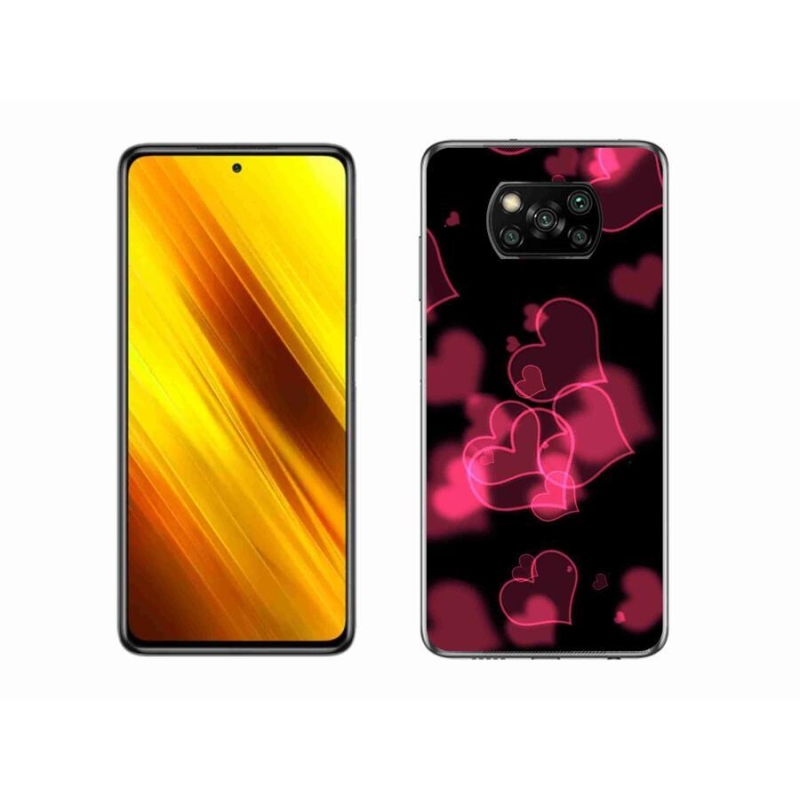 Gélový kryt mmCase na mobil Xiaomi Poco X3 - červené srdiečka