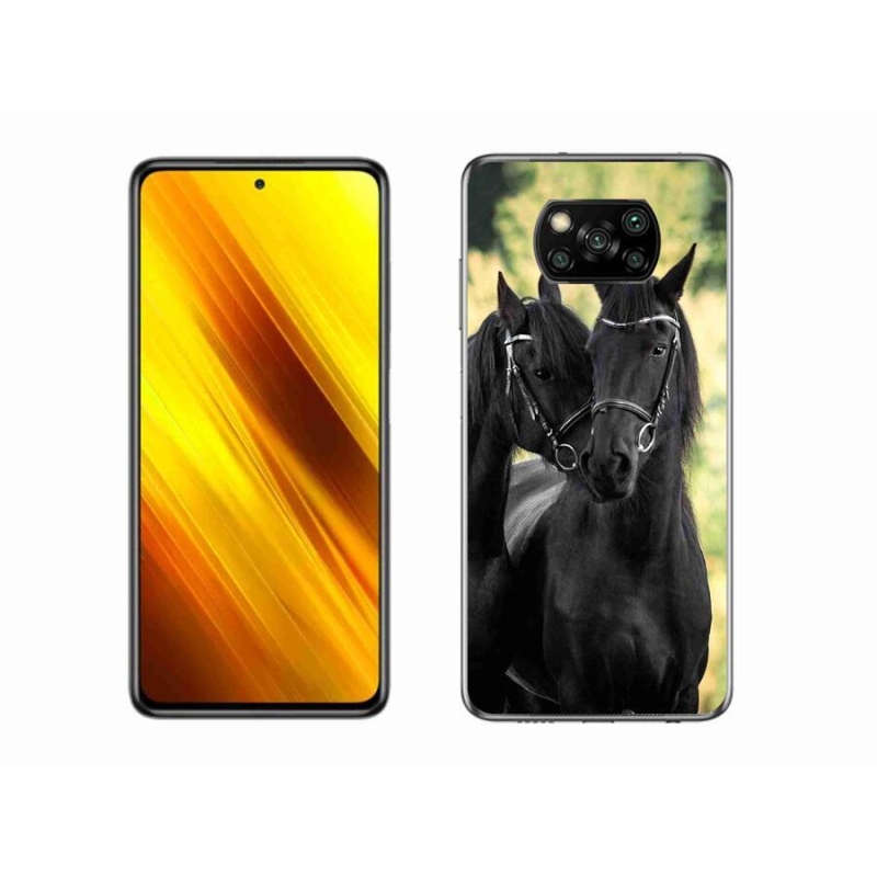 Gélový kryt mmCase na mobil Xiaomi Poco X3 - dva čierne kone