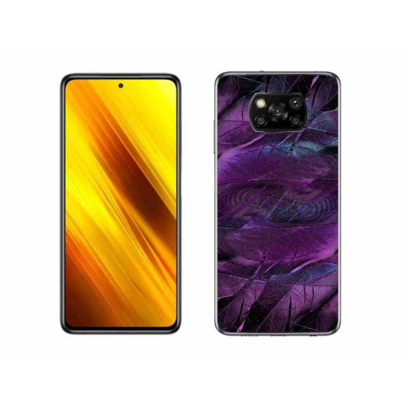 Gélový kryt mmCase na mobil Xiaomi Poco X3 - fialová pierka