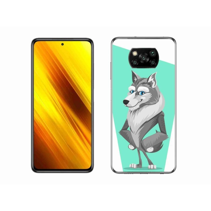 Gélový kryt mmCase na mobil Xiaomi Poco X3 - kreslený vlk