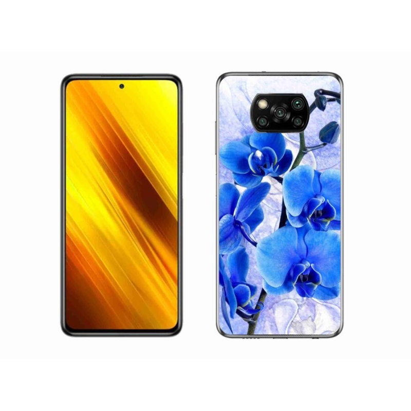 Gélový kryt mmCase na mobil Xiaomi Poco X3 - modré kvety