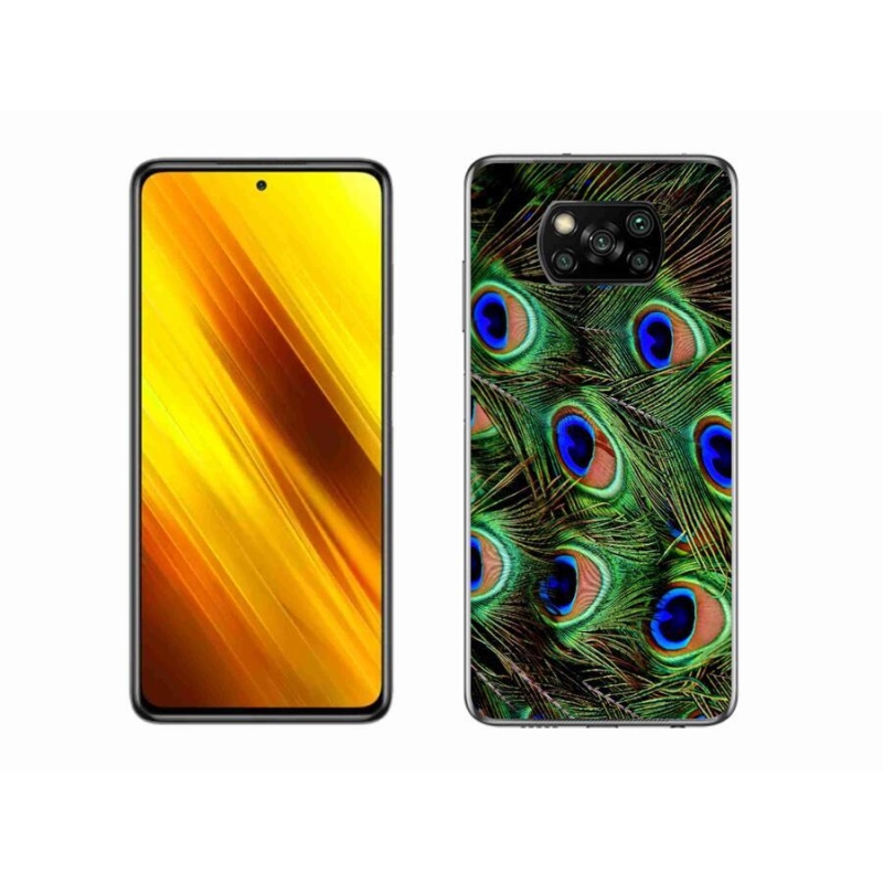 Gélový kryt mmCase na mobil Xiaomi Poco X3 - pávie perie