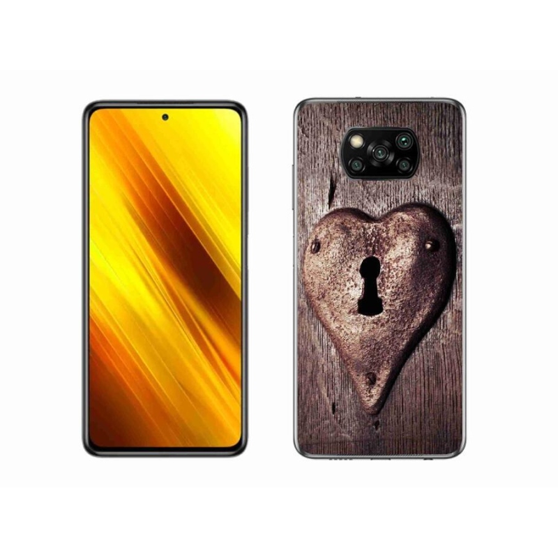 Gélový kryt mmCase na mobil Xiaomi Poco X3 Pro - zámok v tvare srdca