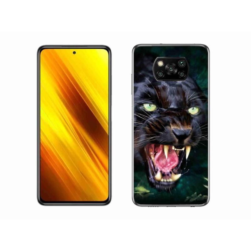 Gélový kryt mmCase na mobil Xiaomi Poco X3 - rozzúrený čierny panter