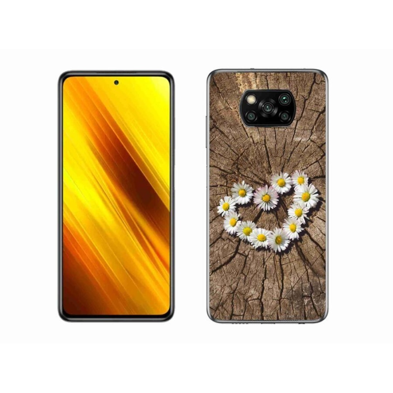 Gélový kryt mmCase na mobil Xiaomi Poco X3 - srdce z margarét