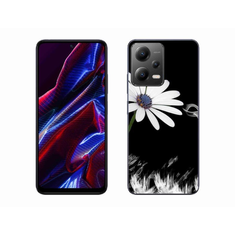 Gélový kryt mmCase na mobil Xiaomi Poco X5 5G - biela kvetina