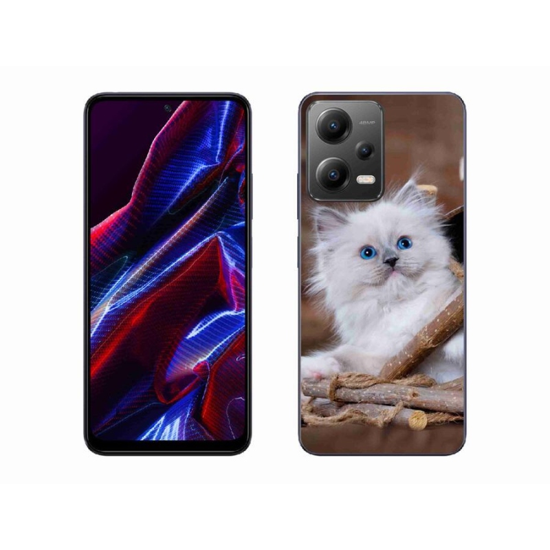 Gélový kryt mmCase na mobil Xiaomi Poco X5 5G - biele mačiatko