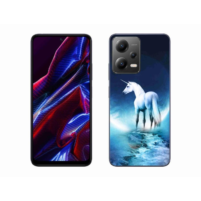 Gélový kryt mmCase na mobil Xiaomi Poco X5 5G - biely jednorožec