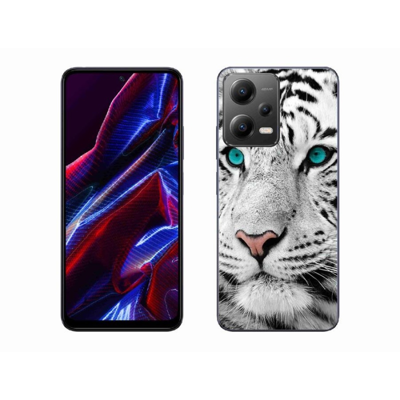 Gélový kryt mmCase na mobil Xiaomi Poco X5 5G - biely tiger