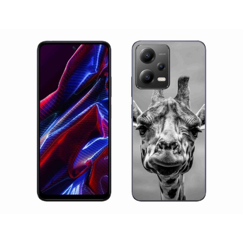 Gélový kryt mmCase na mobil Xiaomi Poco X5 5G - čiernobiela žirafa