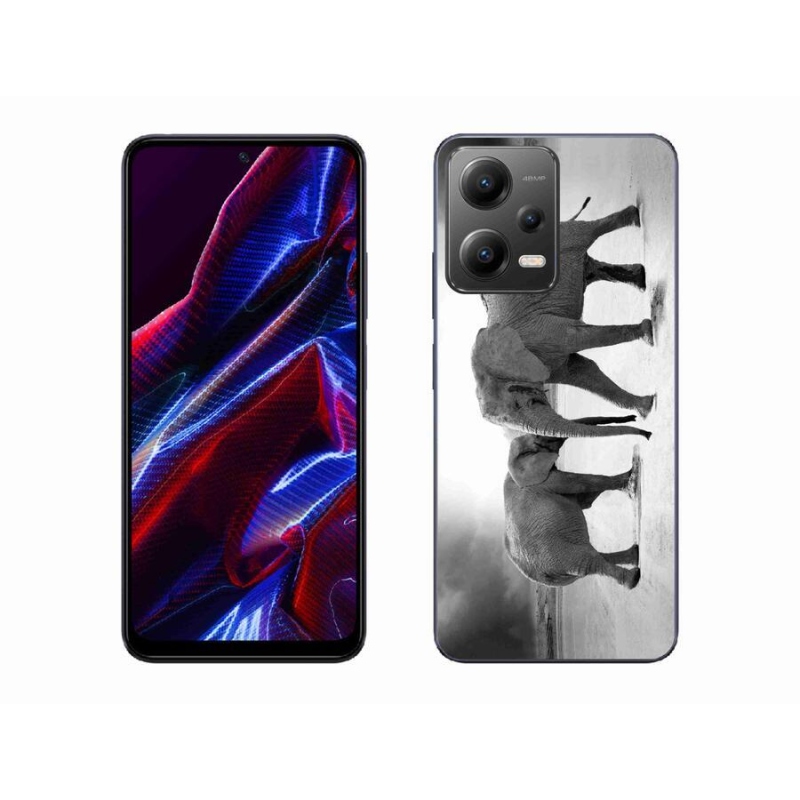 Gélový kryt mmCase na mobil Xiaomi Poco X5 5G - čiernobieli slony