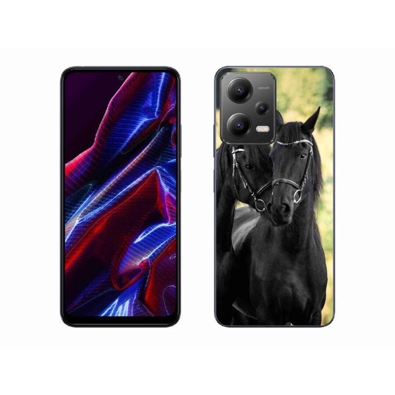 Gélový kryt mmCase na mobil Xiaomi Poco X5 5G - dva čierne kone