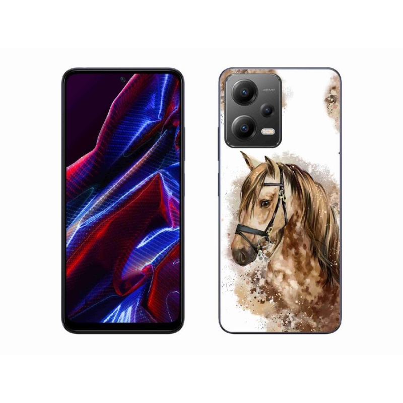 Gélový kryt mmCase na mobil Xiaomi Poco X5 5G - hnedý kreslený kôň