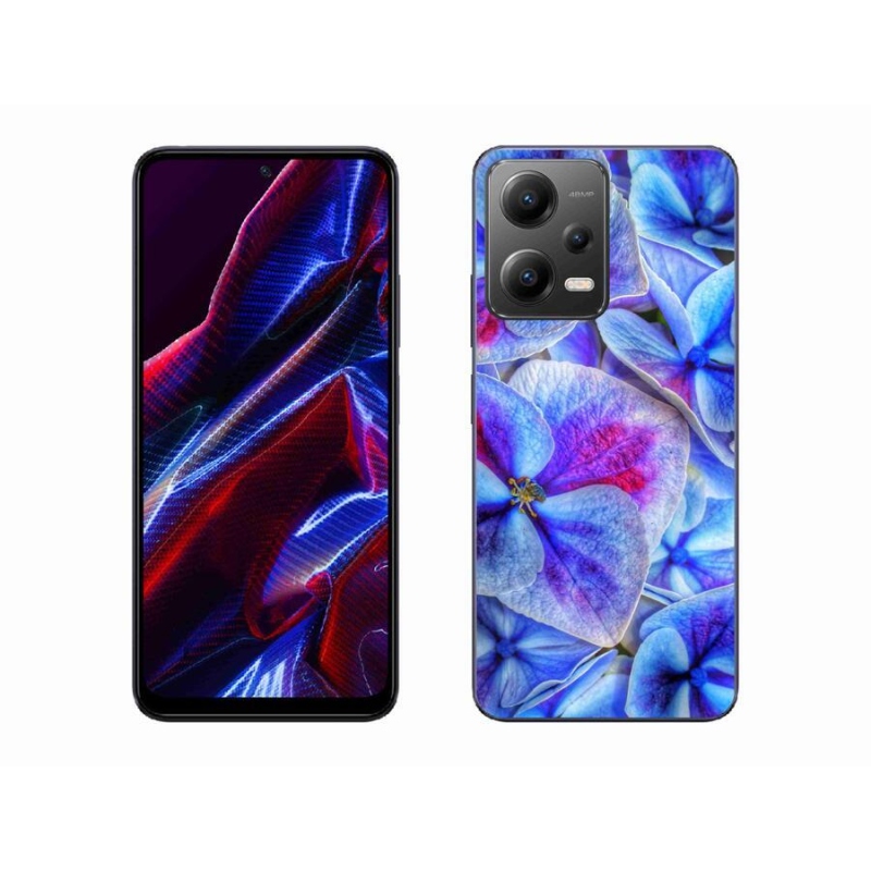 Gélový kryt mmCase na mobil Xiaomi Poco X5 5G - modré kvety 1