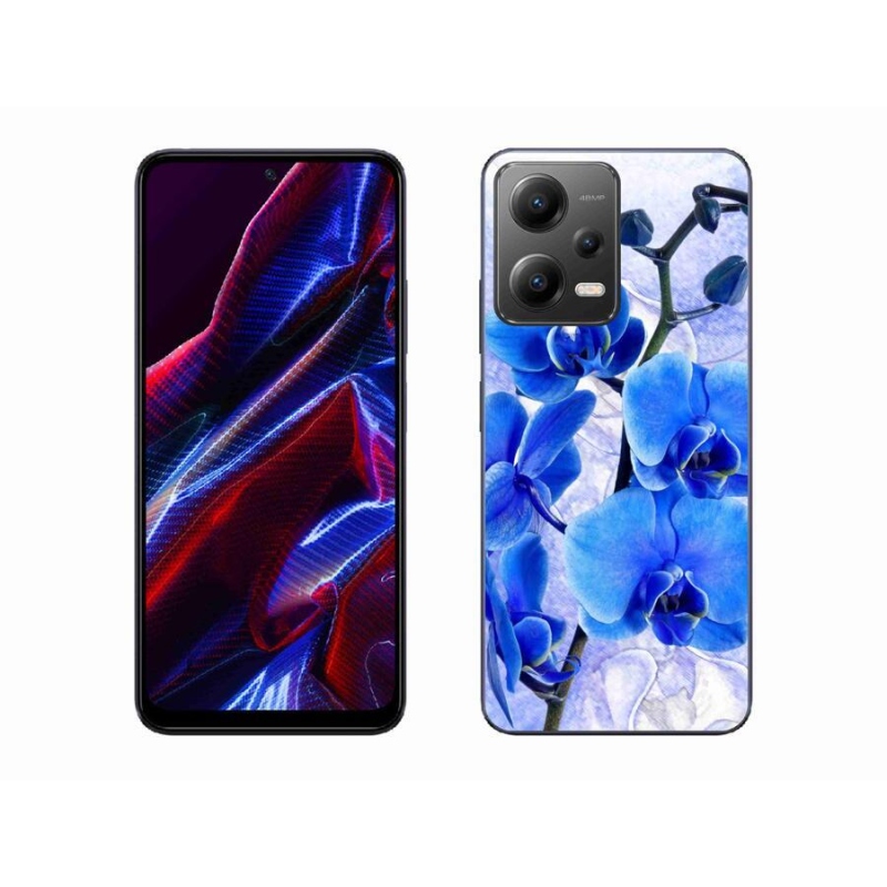 Gélový kryt mmCase na mobil Xiaomi Poco X5 5G - modré kvety