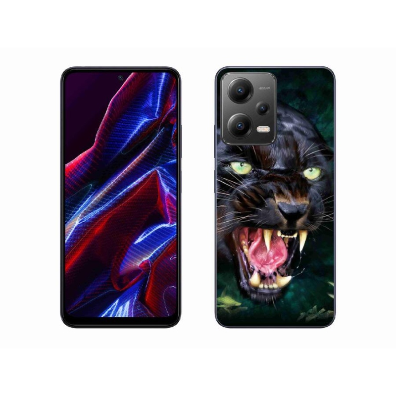 Gélový kryt mmCase na mobil Xiaomi Poco X5 5G - rozzúrený čierny panter