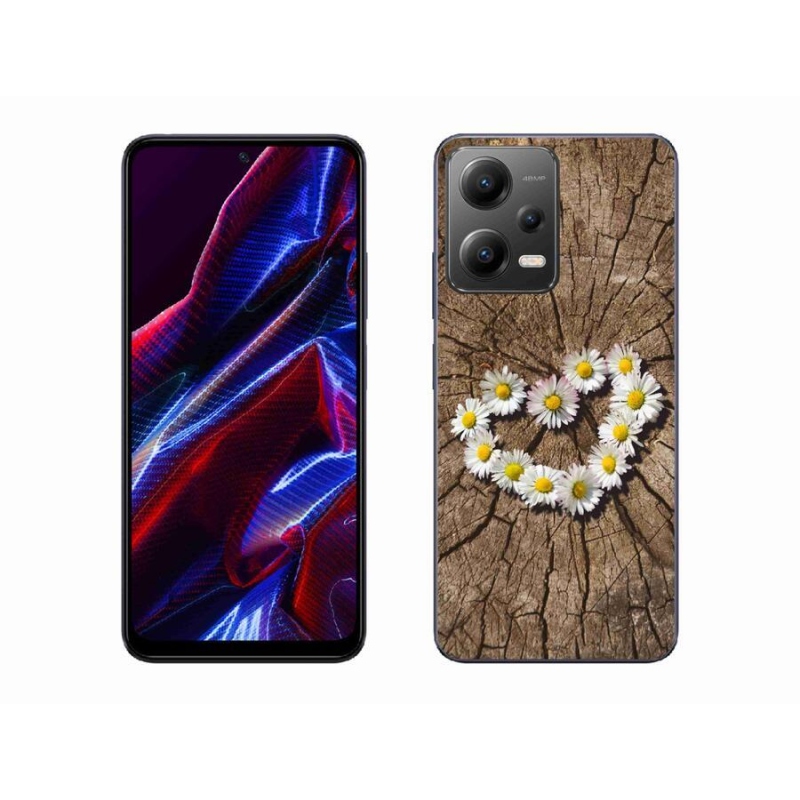 Gélový kryt mmCase na mobil Xiaomi Poco X5 5G - srdce z margaréty