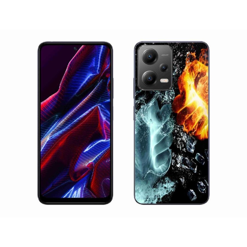 Gélový kryt mmCase na mobil Xiaomi Poco X5 5G - voda a oheň