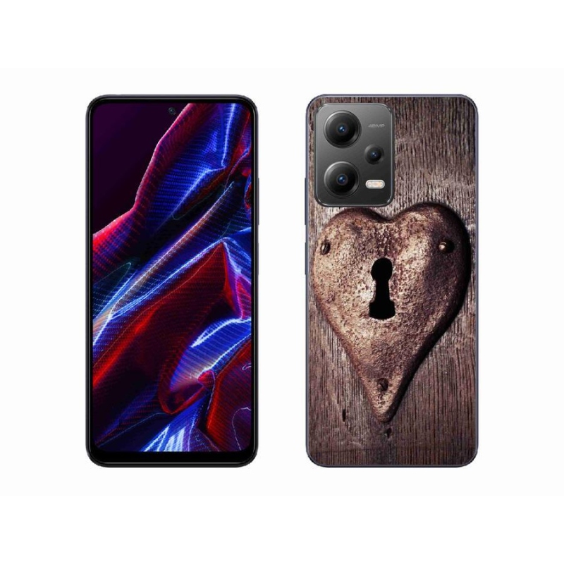 Gélový kryt mmCase na mobil Xiaomi Poco X5 5G - zámok v tvare srdca