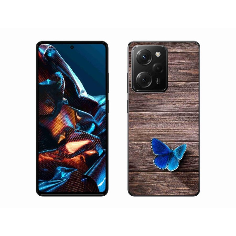 Gélový kryt mmCase na mobil Xiaomi Poco X5 Pro 5G - modrý motýľ 1