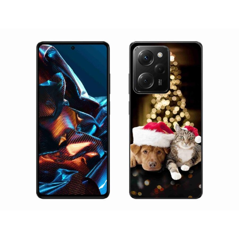 Gélový kryt mmCase na mobil Xiaomi Poco X5 Pro 5G - vianočný pes a mačka