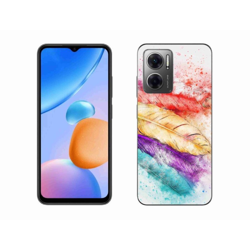 Gélový kryt mmCase na mobil Xiaomi Redmi 10 5G - farebné perie