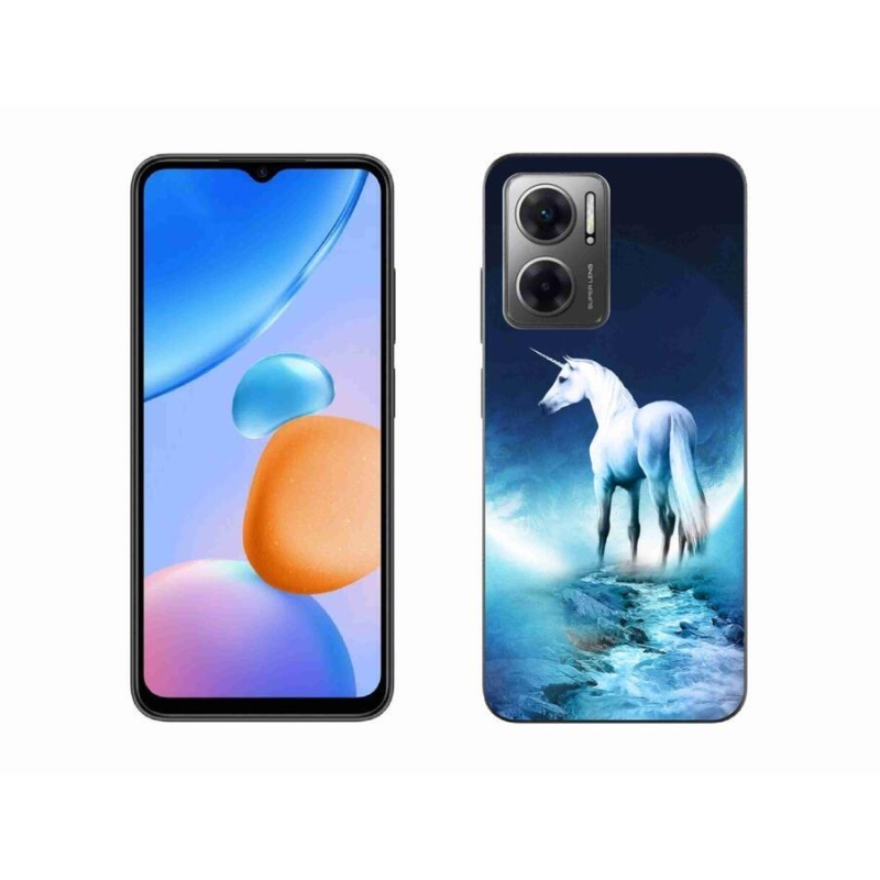 Gélový kryt mmCase na mobil Xiaomi Redmi 10 5G - biely jednorožec