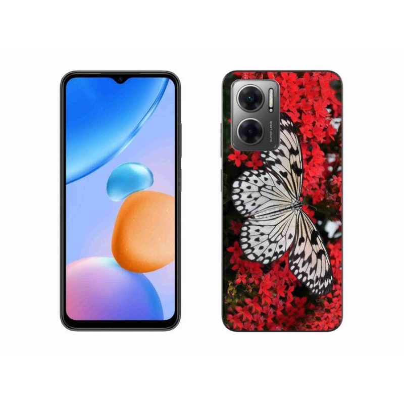 Gélový kryt mmCase na mobil Xiaomi Redmi 10 5G - čiernobiely motýľ 1