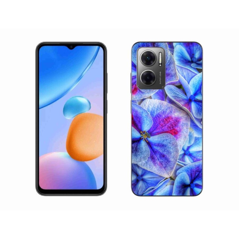 Gélový kryt mmCase na mobil Xiaomi Redmi 10 5G - modré kvety 1