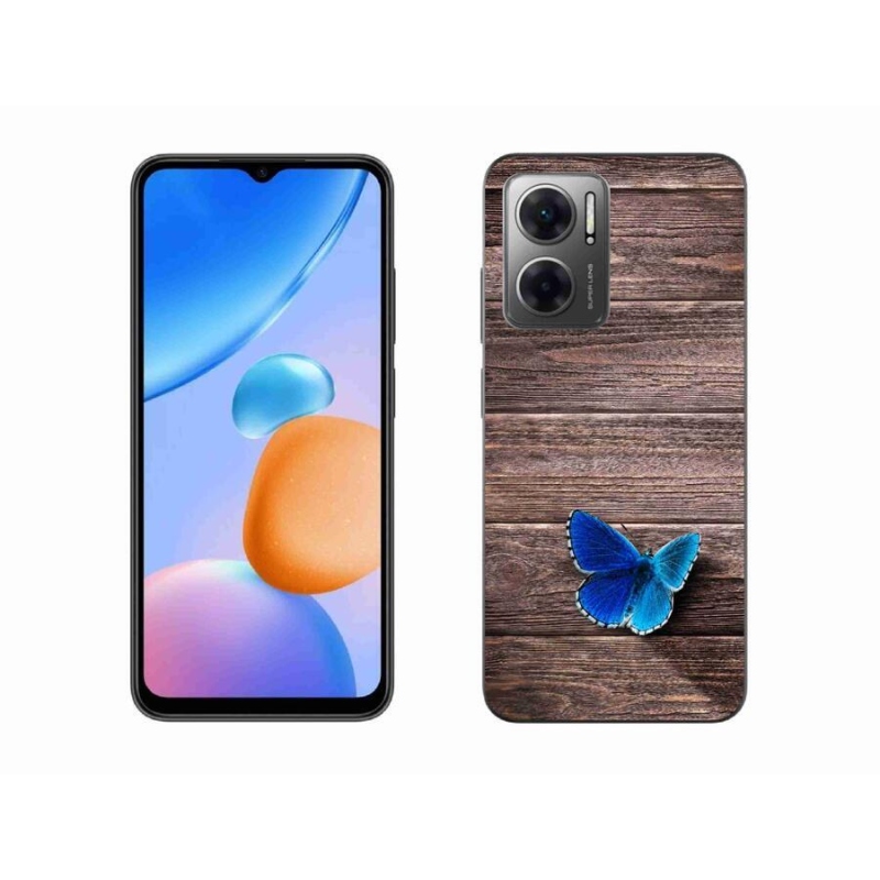 Gélový kryt mmCase na mobil Xiaomi Redmi 10 5G - modrý motýľ 1