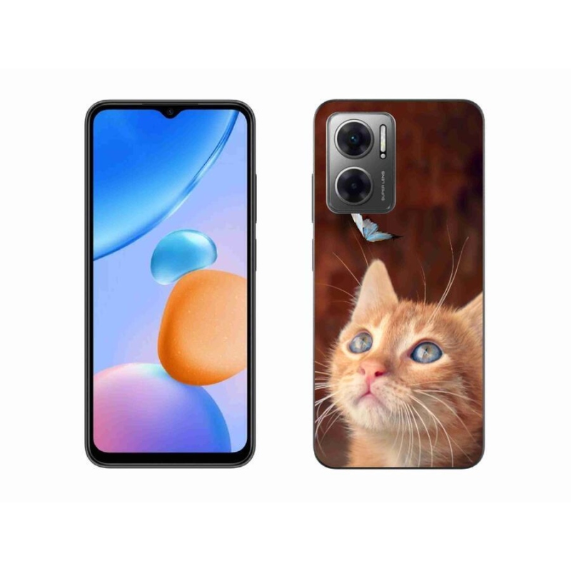 Gélový kryt mmCase na mobil Xiaomi Redmi 10 5G - motýľ a mačiatko