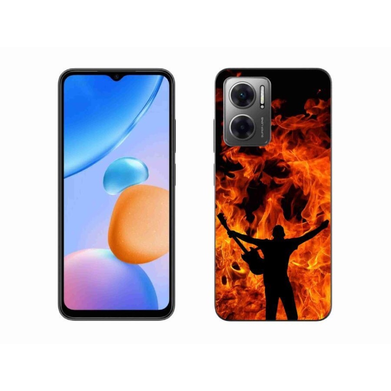 Gélový kryt mmCase na mobil Xiaomi Redmi 10 5G - muzikant a oheň