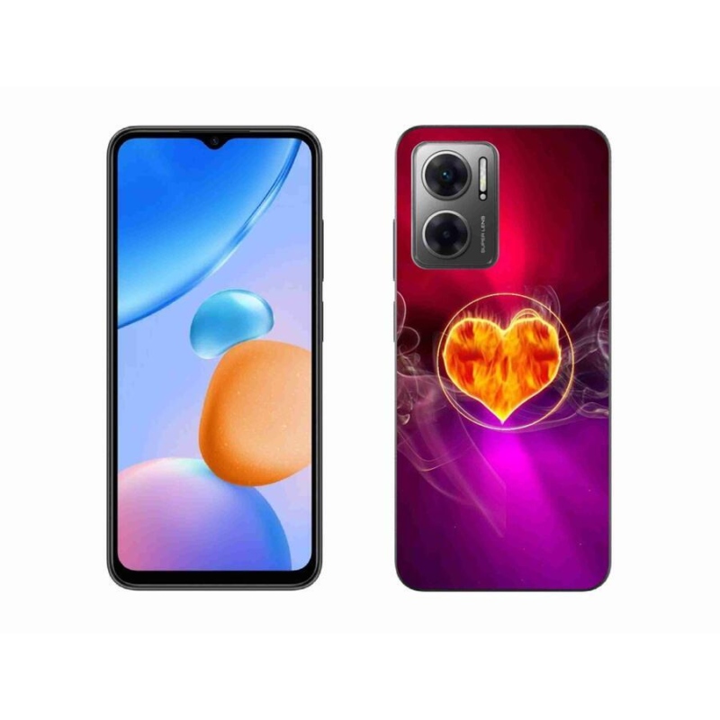Gélový kryt mmCase na mobil Xiaomi Redmi 10 5G - ohnivé srdce