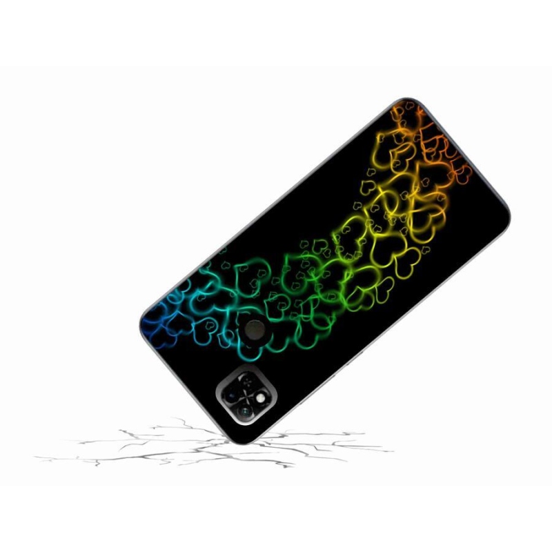 Gélový kryt mmCase na mobil Xiaomi Redmi 10A - farebné srdiečka