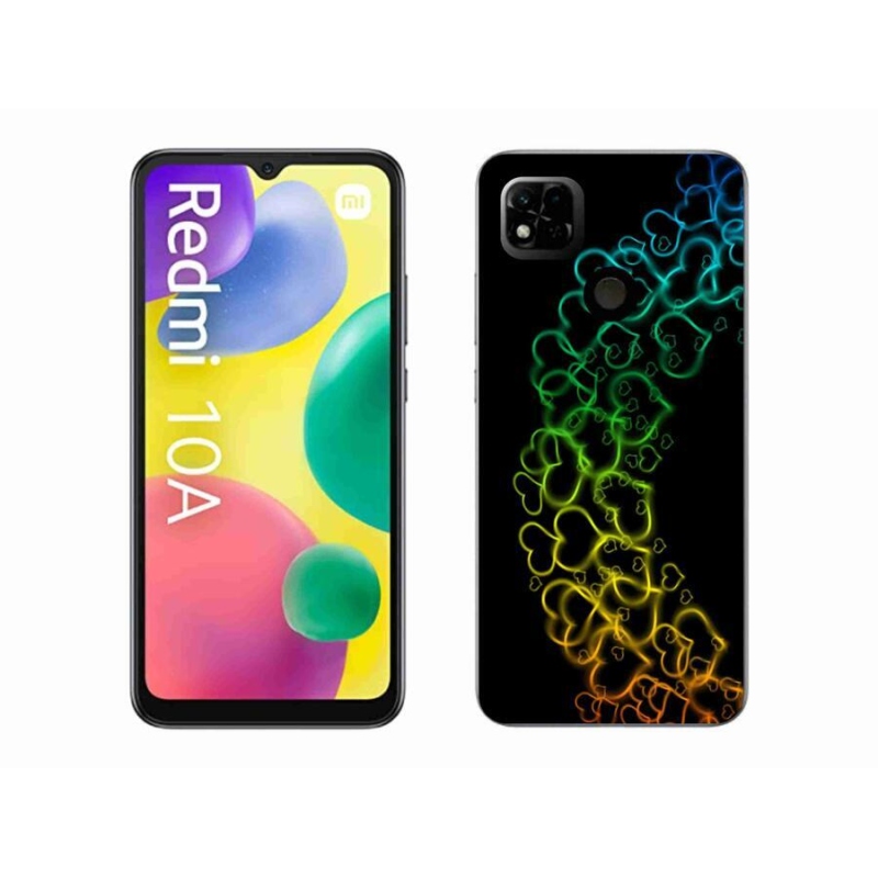 Gélový kryt mmCase na mobil Xiaomi Redmi 10A - farebné srdiečka