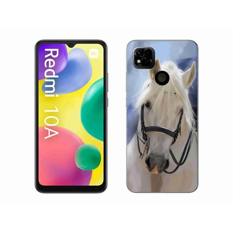 Gélový kryt mmCase na mobil Xiaomi Redmi 10A - biely kôň