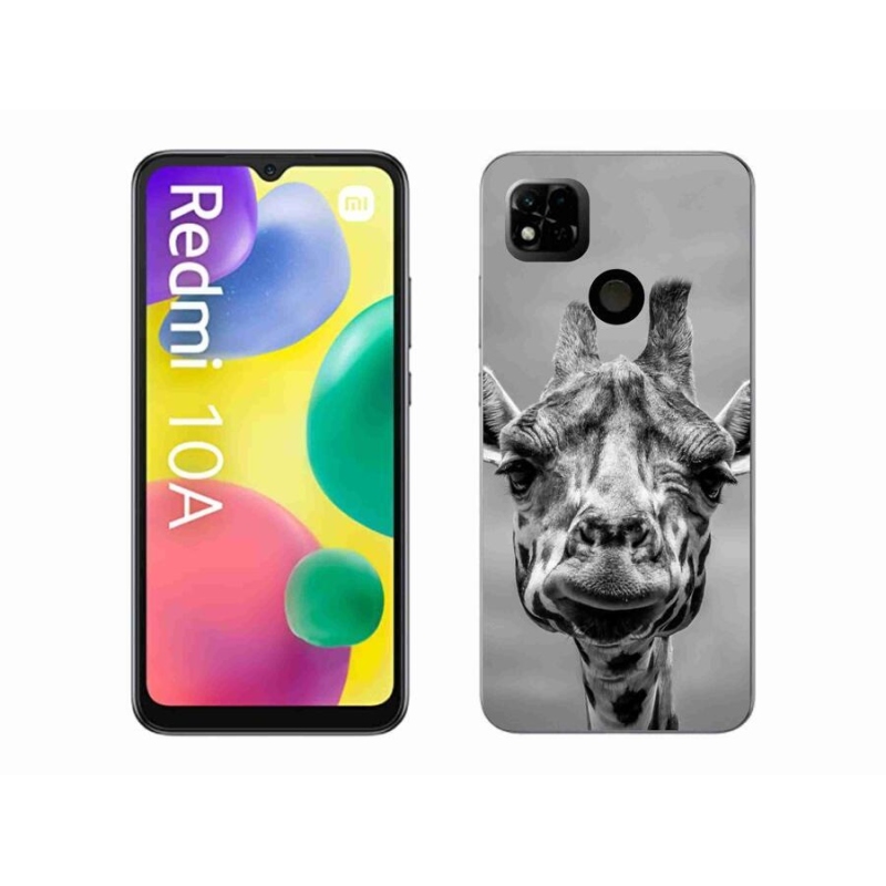 Gélový kryt mmCase na mobil Xiaomi Redmi 10A - čiernobiela žirafa