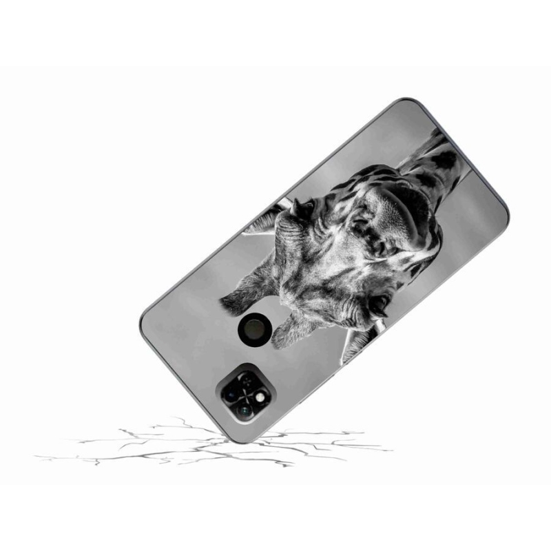 Gélový kryt mmCase na mobil Xiaomi Redmi 10A - čiernobiela žirafa