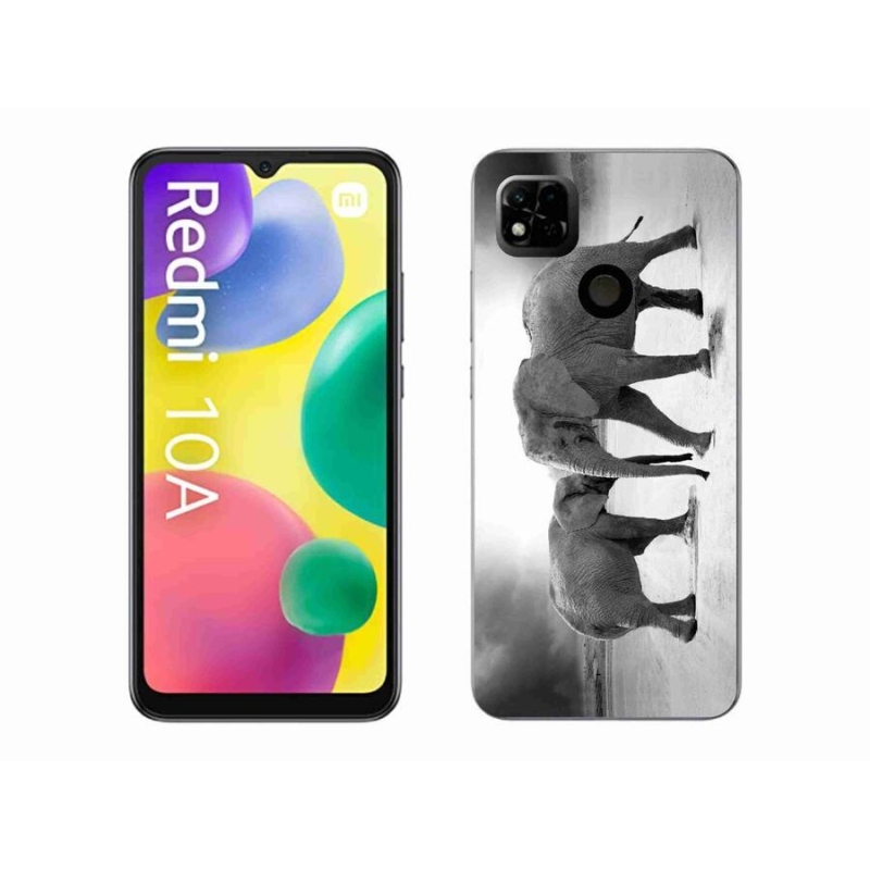 Gélový kryt mmCase na mobil Xiaomi Redmi 10A - čiernobieli slony
