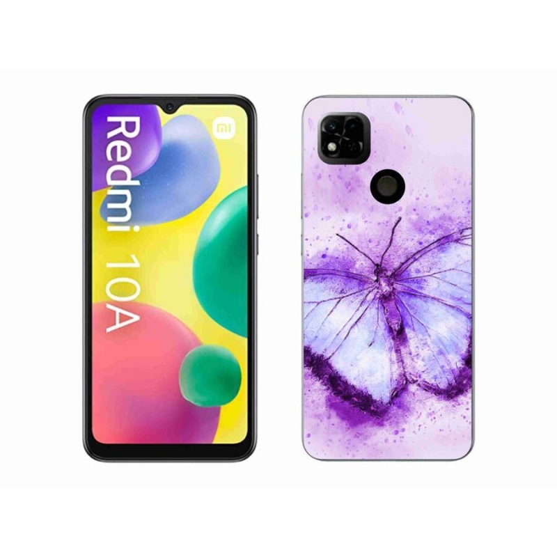 Gélový kryt mmCase na mobil Xiaomi Redmi 10A - fialový motýľ