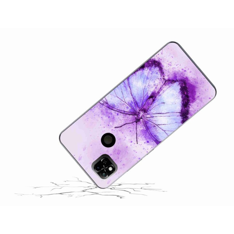Gélový kryt mmCase na mobil Xiaomi Redmi 10A - fialový motýľ