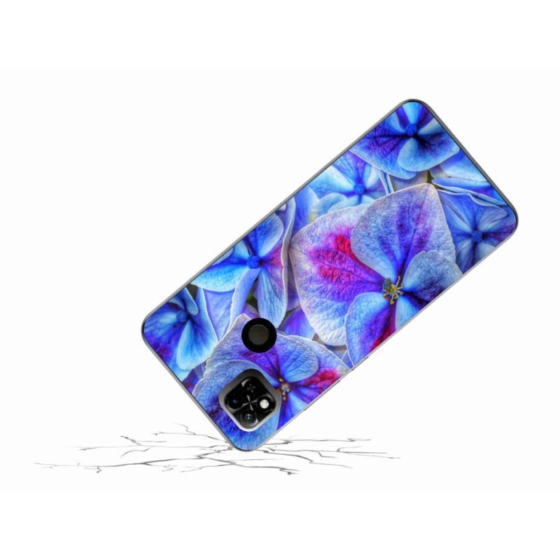 Gélový kryt mmCase na mobil Xiaomi Redmi 10A - modré kvety 1