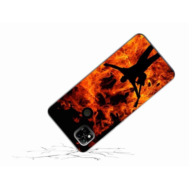 Gélový kryt mmCase na mobil Xiaomi Redmi 10A - muzikant a oheň