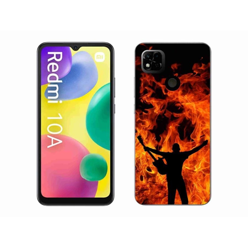 Gélový kryt mmCase na mobil Xiaomi Redmi 10A - muzikant a oheň